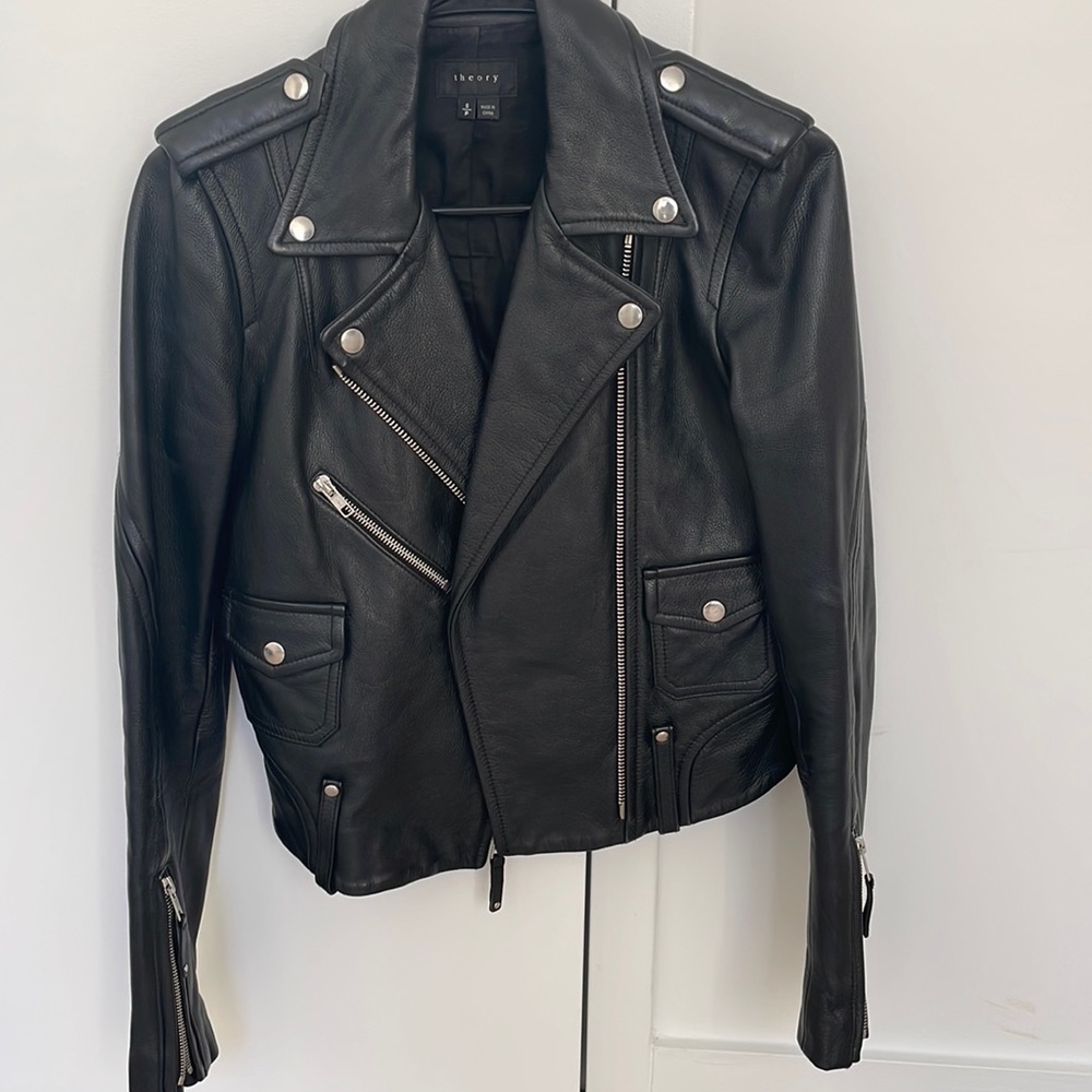 THEORY Adashi Moto leather jacket (small)